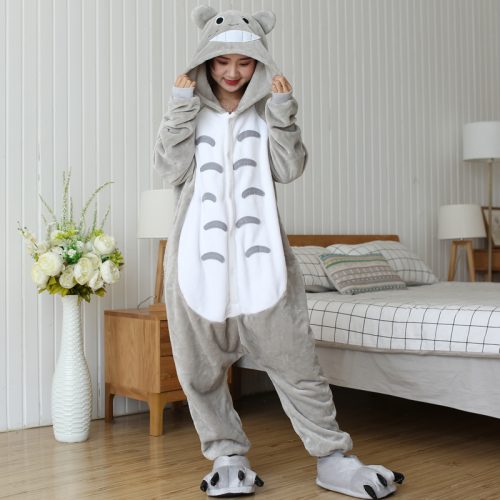 Adult Gray Totoro Kigurumi Costume Onesie With Plus Size
