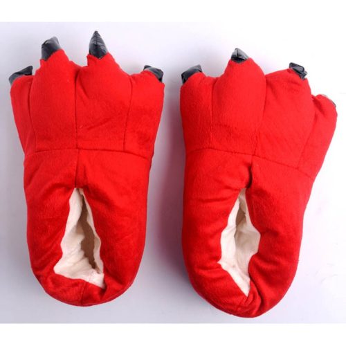 Unisex Adult Kids Red Black Animal Fox Paw Shoes