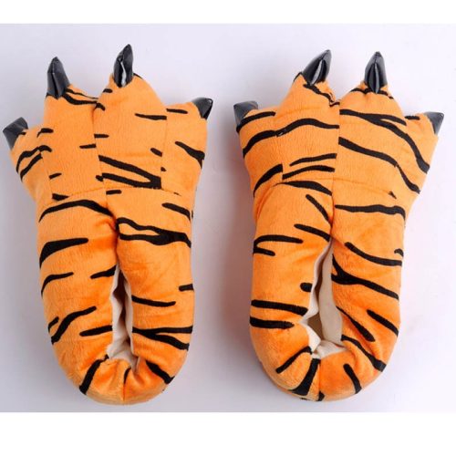 Unisex Adult Kids Orange Black Animal Tiger Paw Shoes