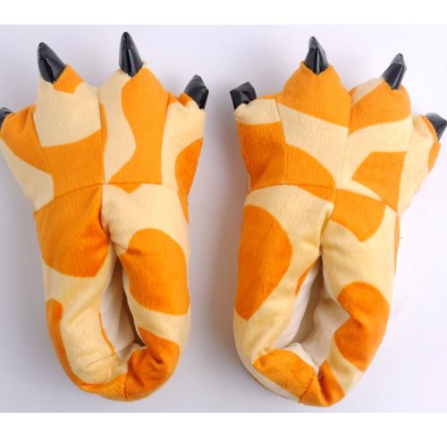 Unisex Adult Kids Orange Black Animal Giraffe Paw Shoes