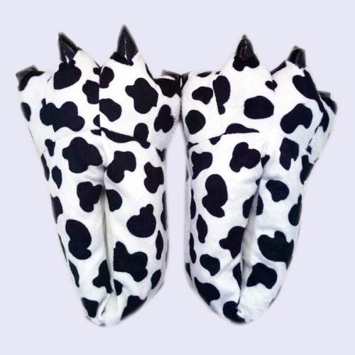 Unisex Adult Kids Black White Animal Cow Paw Shoes