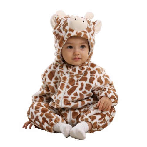Baby Brown White Giraffe Kigurumi Costume Onesie With Plus Size