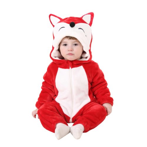 Baby Red White Fox Kigurumi Costume Onesie With Plus Size