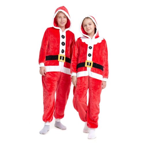 Kids White Red Santa Kigurumi Costume Onesie With Plus Size