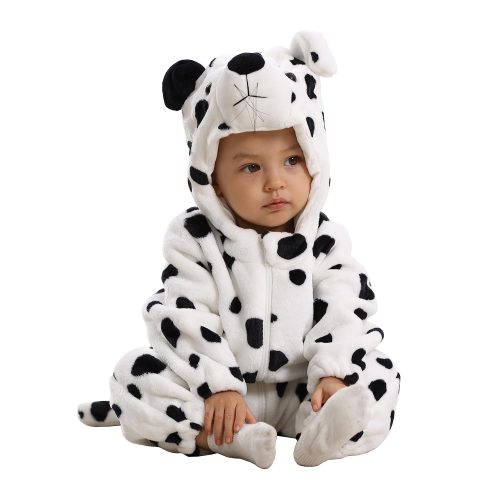 Baby White Black Snow Leopard Kigurumi Costume Onesie With Plus Size